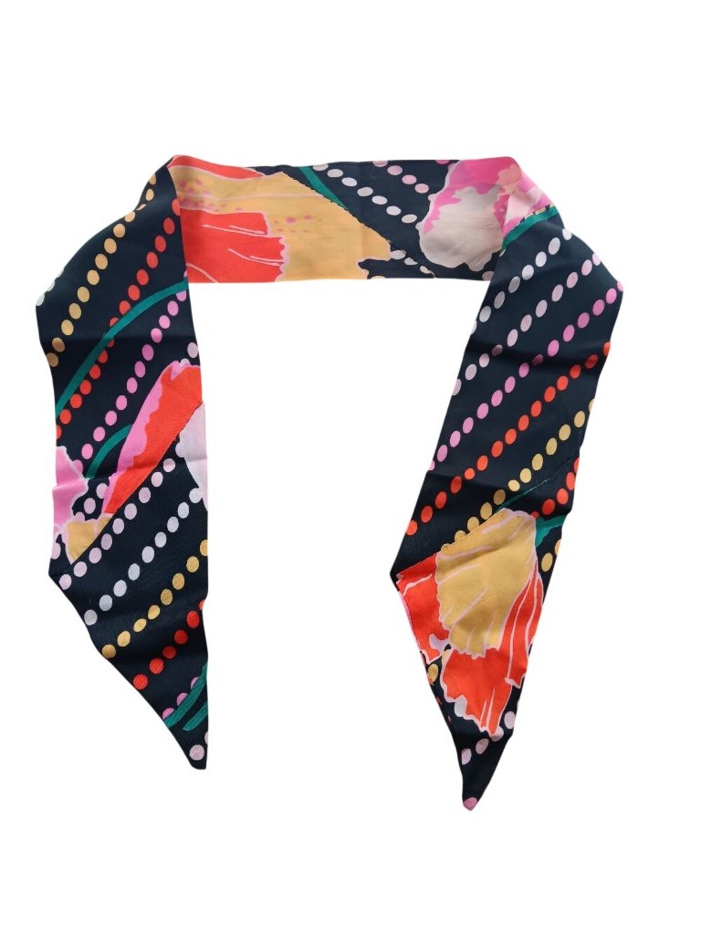 True Vintage Mod Girl Neck Scarf 1960's 38" Groovy Psychedelic Wrap Acetate Maxx